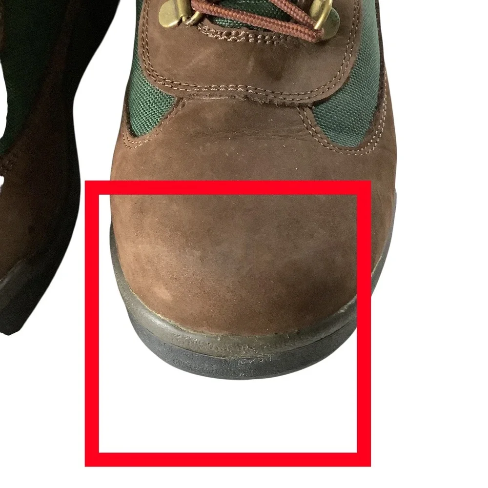 Timberland Field Boots Boys 7 Brown Green Leather Mid Top Gorpcore Lace Up